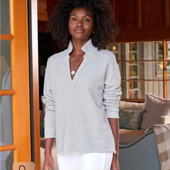 Frank & Eileen Patrick Popover Triple Fleece Pullover - Heather Gray - Picture 3 of 14